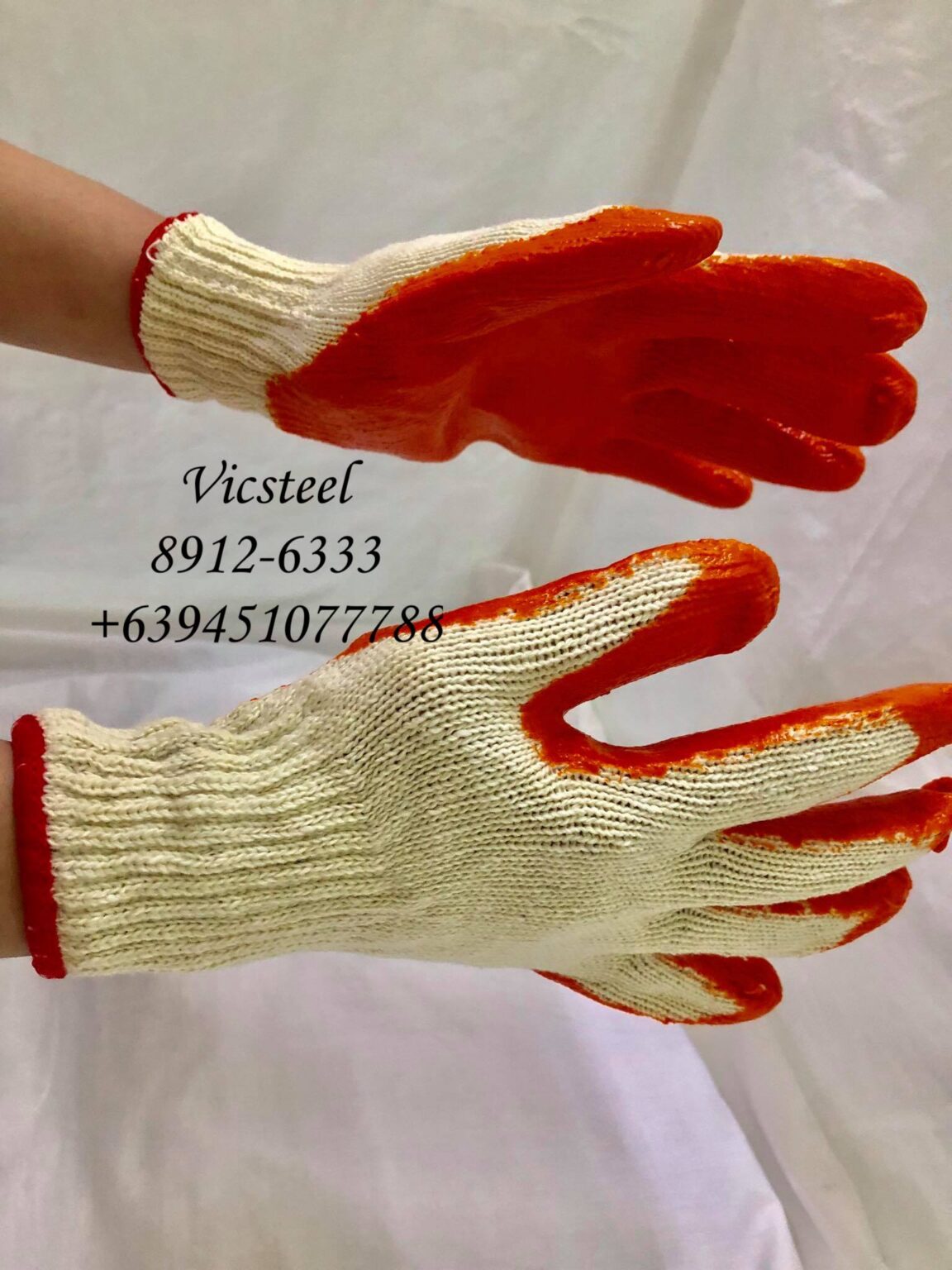 Cotton Gloves with Rubber Vicsteel